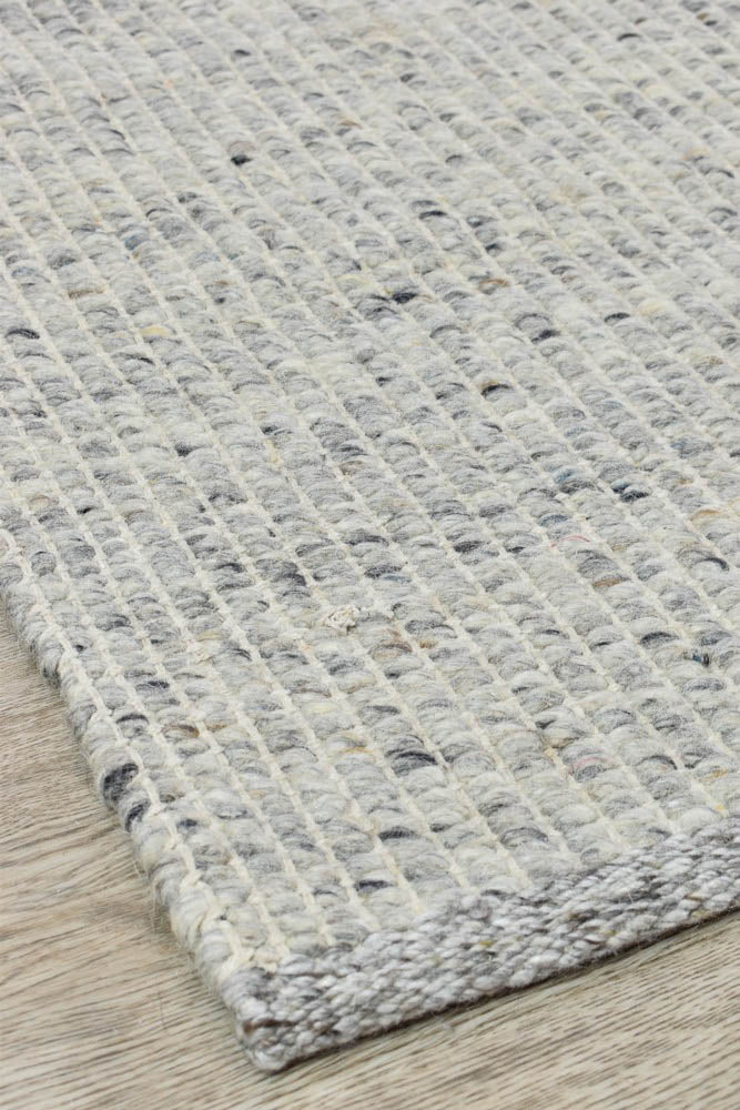 Parko Wool Ivory Grey Rug.