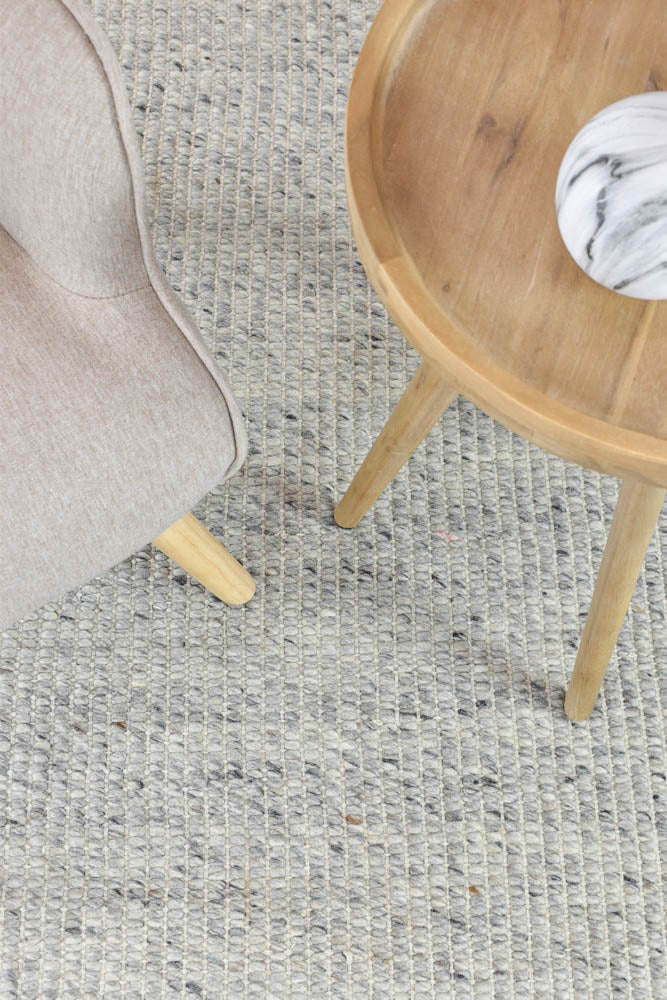 Parko Wool Ivory Grey Rug.