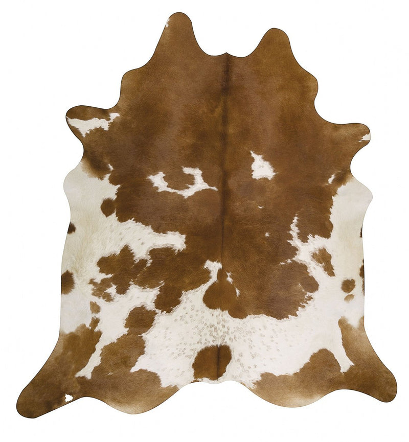 Maasai Cow Hide Brown White.