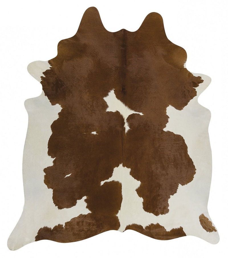 Maasai Cow Hide Brown White.