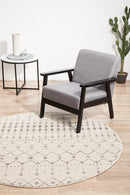 Monochrome Round Rug - Elsa.