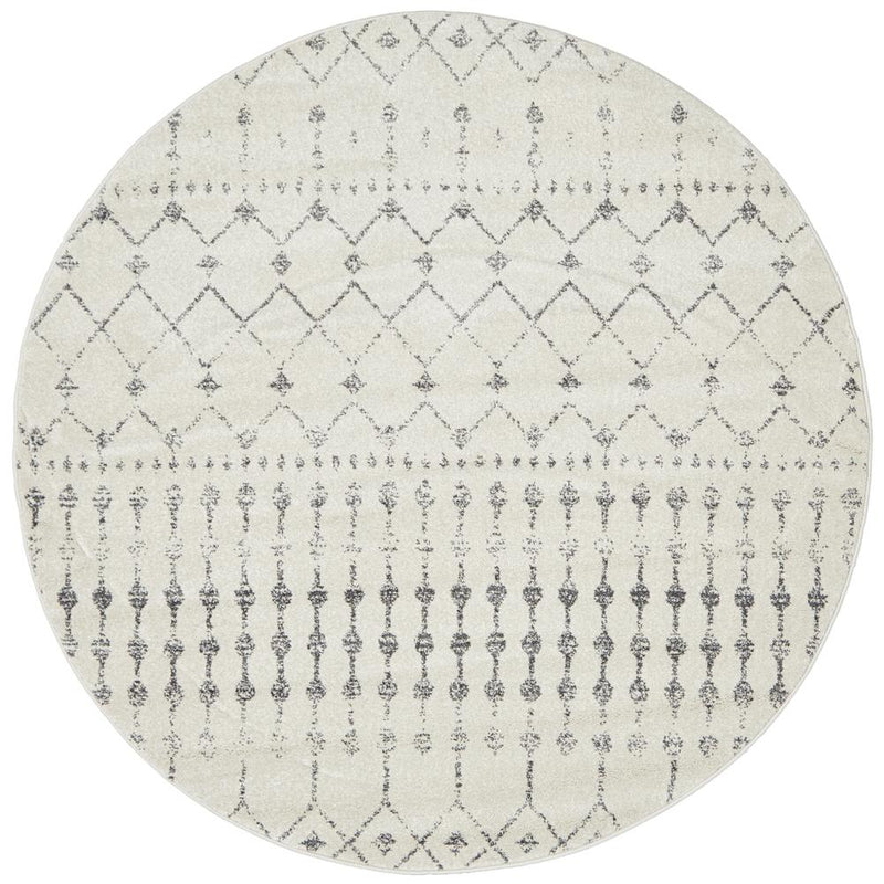 Monochrome Round Rug - Elsa.