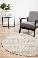 Monochrome Round Rug - Harper.