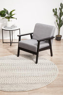 Monochrome Round Rug - Harper.