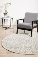 Monochrome Round Rug - Lydia.