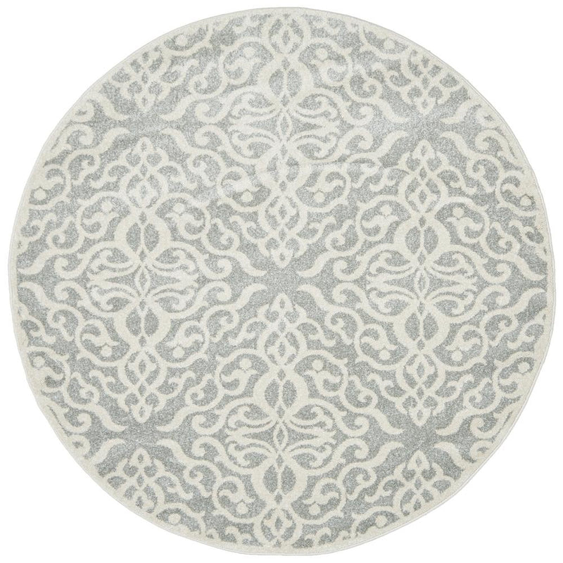 Monochrome Round Rug - Lydia.