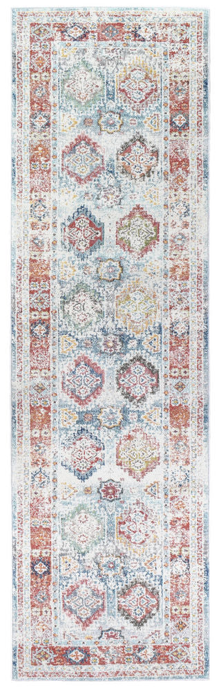 Morocco 0414A Tile Grey Runner Rug.