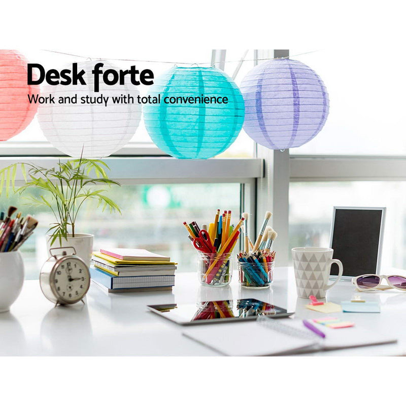 Foldable Desk with Bookshelf - White.