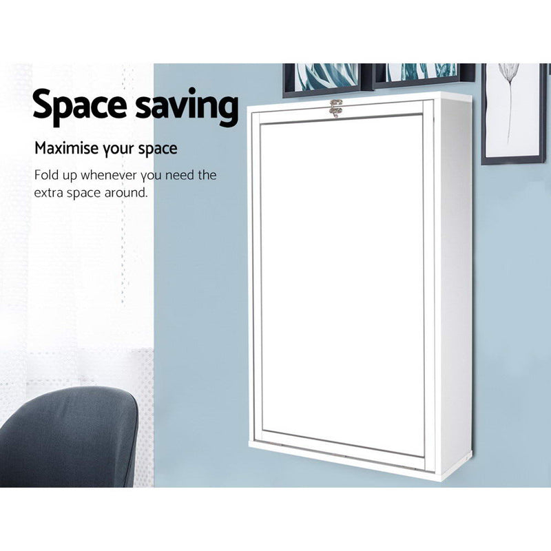 Foldable Desk with Bookshelf - White.