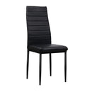 Ken PU Dining Chairs (Set of 4) - Black
