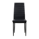 Ken PU Dining Chairs (Set of 4) - Black