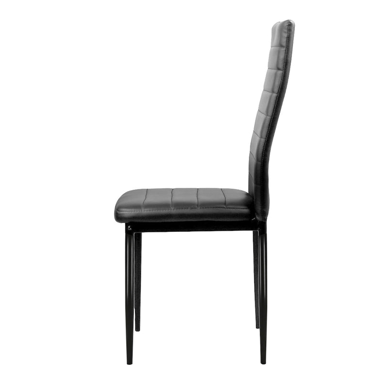 Ken PU Dining Chairs (Set of 4) - Black