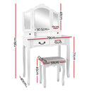 Haertgen Dressing Table Set - White