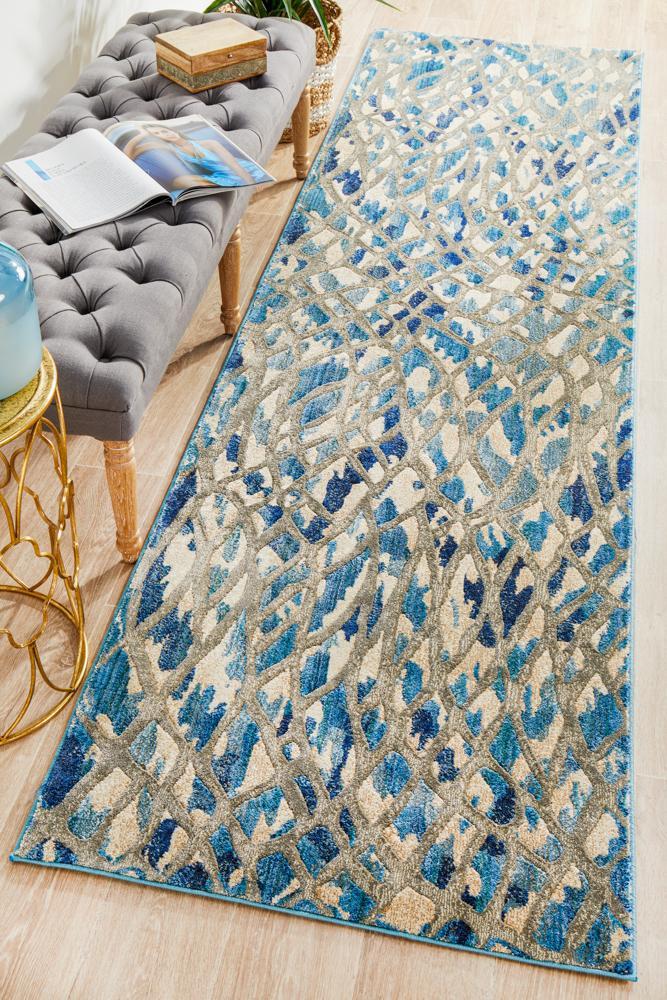 Fantasy Runner Rug - Blue.