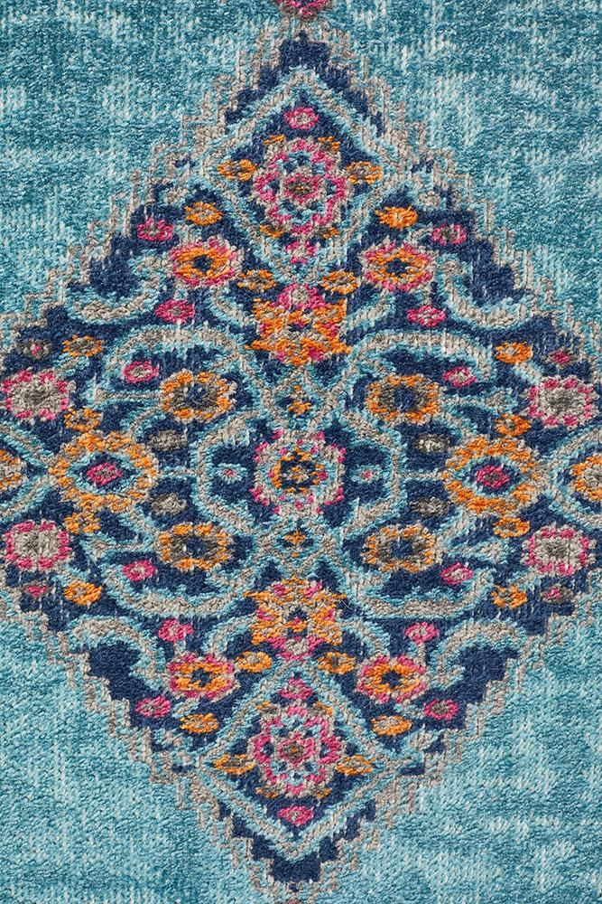 Infinity Runner Rug - Blue Diamond.