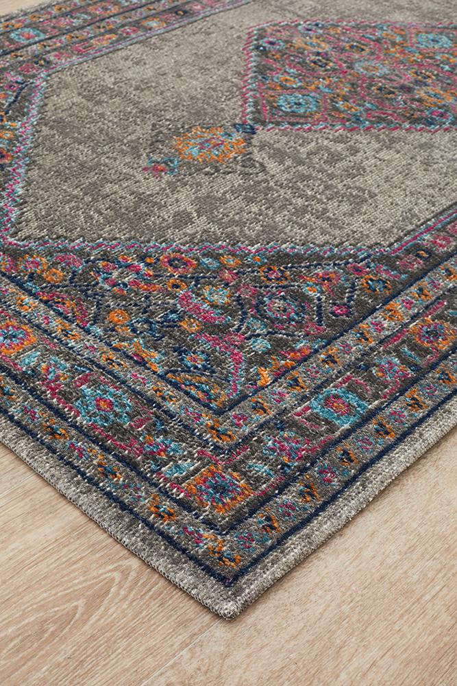 Infinity Runner Rug - Grey Diamond.
