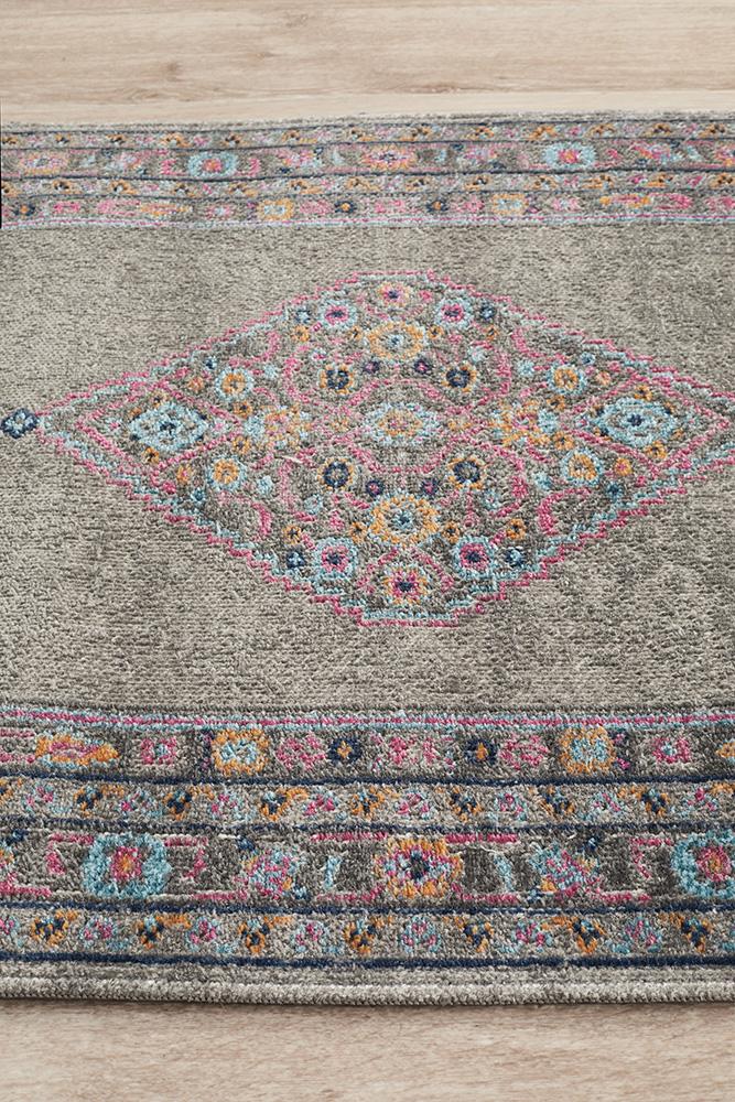 Infinity Runner Rug - Grey Diamond.