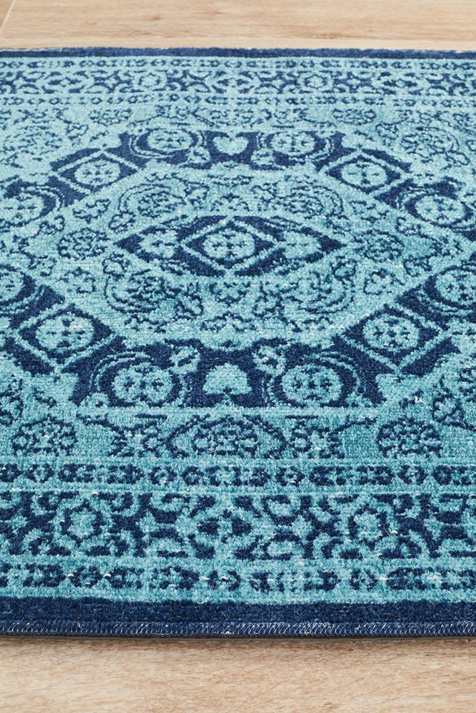 Infinity Runner Rug - Blue Vision.