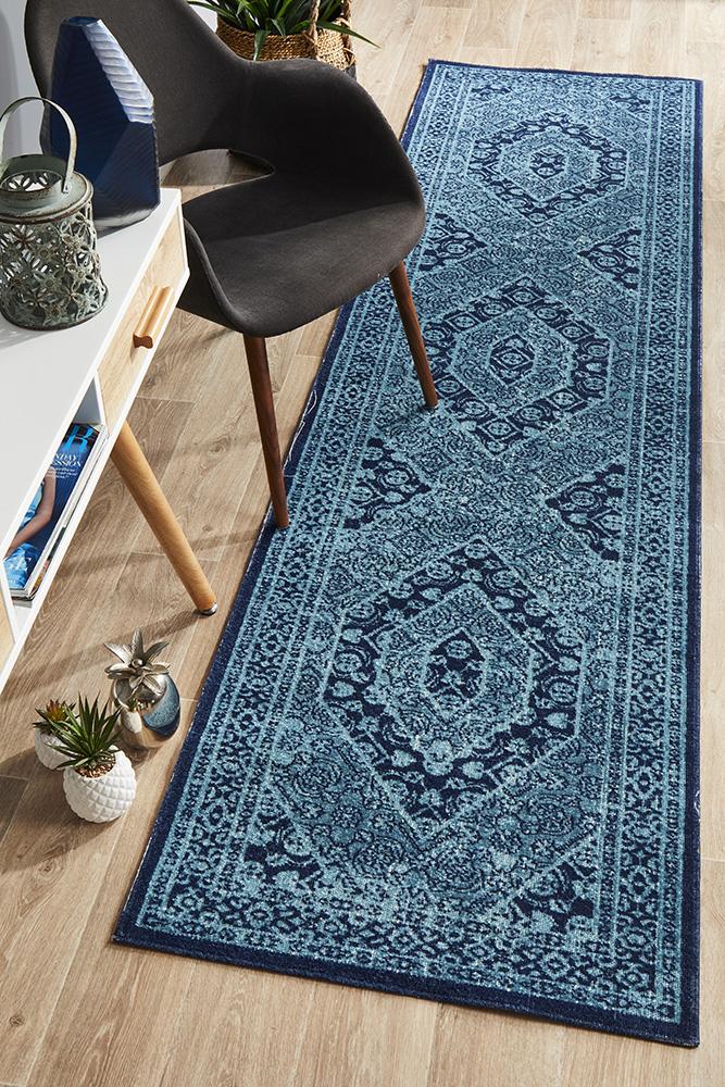 Infinity Runner Rug - Blue Vision.
