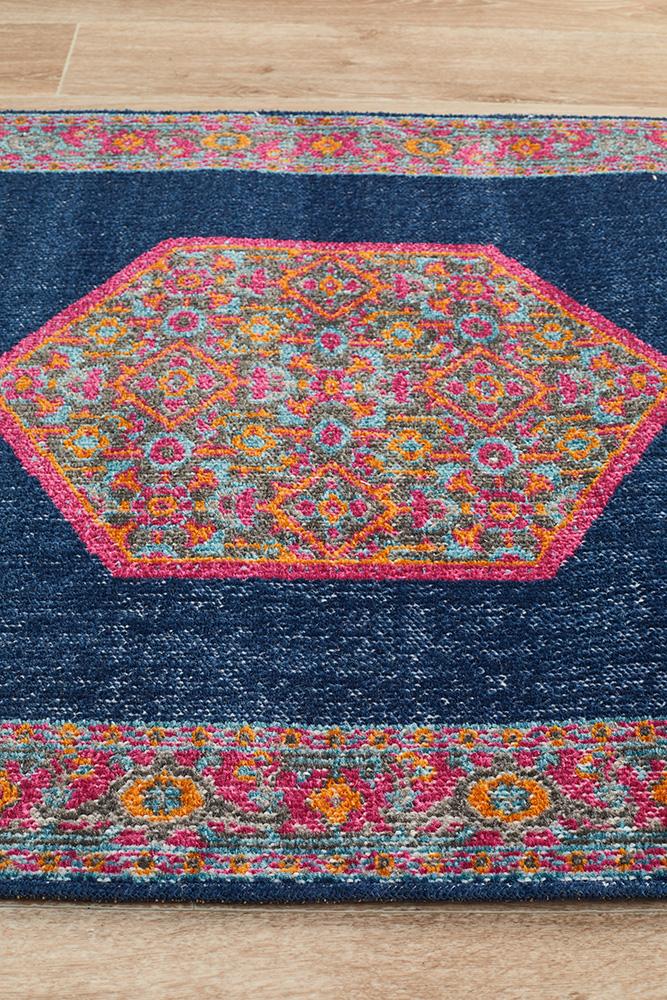 Infinity Runner Rug - Navy Blink.