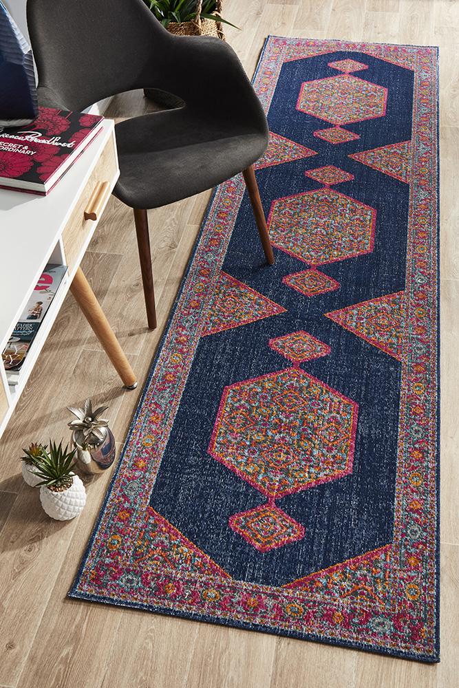 Infinity Runner Rug - Navy Blink.