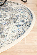 Waken Round Rug - White Mist.