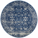 Waken Round Rug - Navy Oasis.