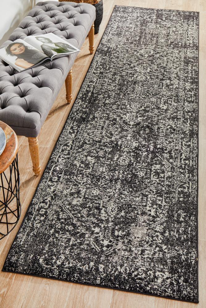 Waken Runner Rug - Charcoal II.