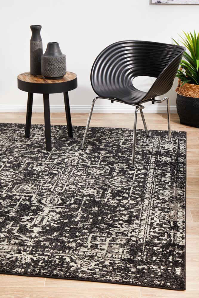 Waken Rug - Charcoal Scape.