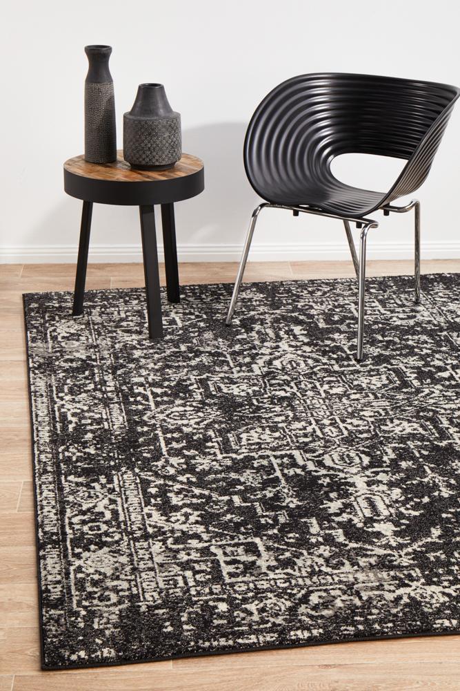 Waken Rug - Charcoal Scape.