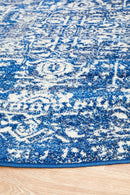 Waken Round Rug - Navy Contrast.