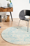 Waken Round Rug - White Glacier.