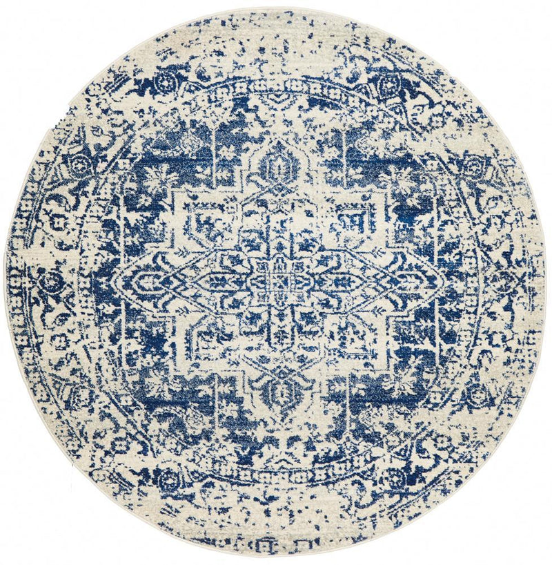 Waken Round Rug - White Horizon.