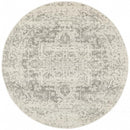 Waken Round Rug - White Silver.