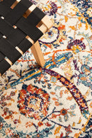 Waken Round Rug - Ivory Peacock.