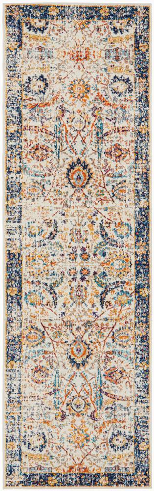 Waken Runner Rug - Ivory Peacock.
