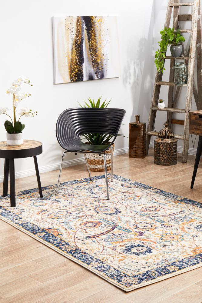 Waken Rug - Ivory Peacock.