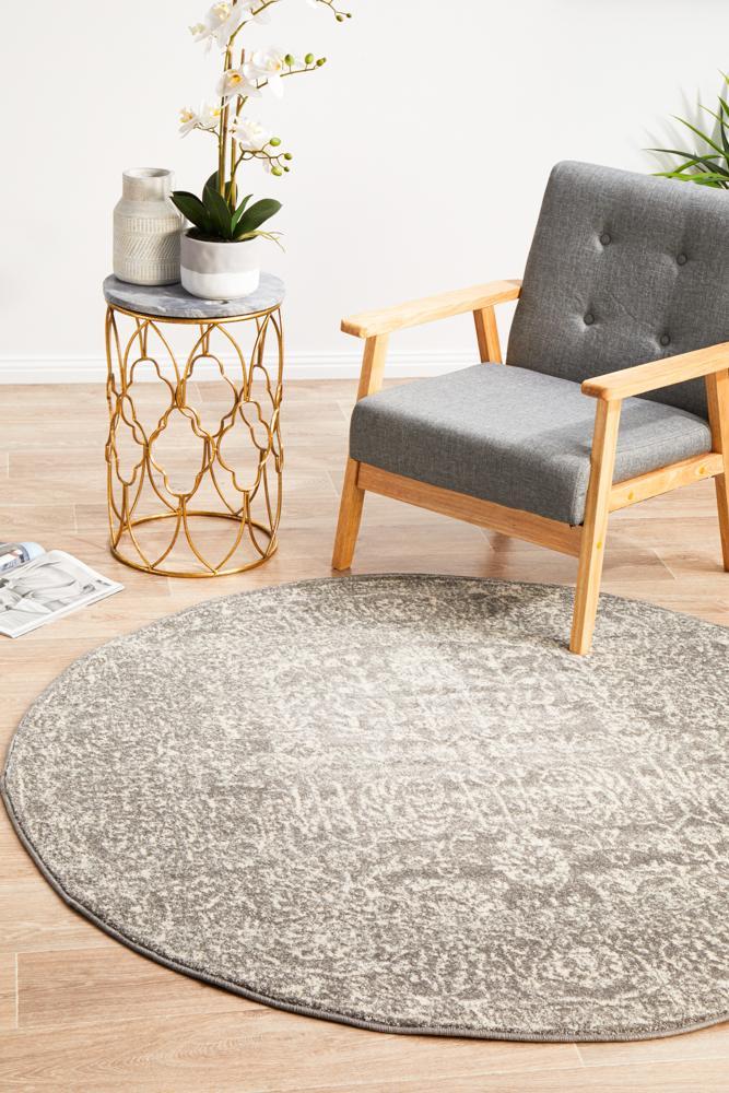 Waken Round Rug - Grey Homage.