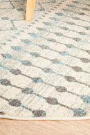 Waken Round Rug - White Slate.