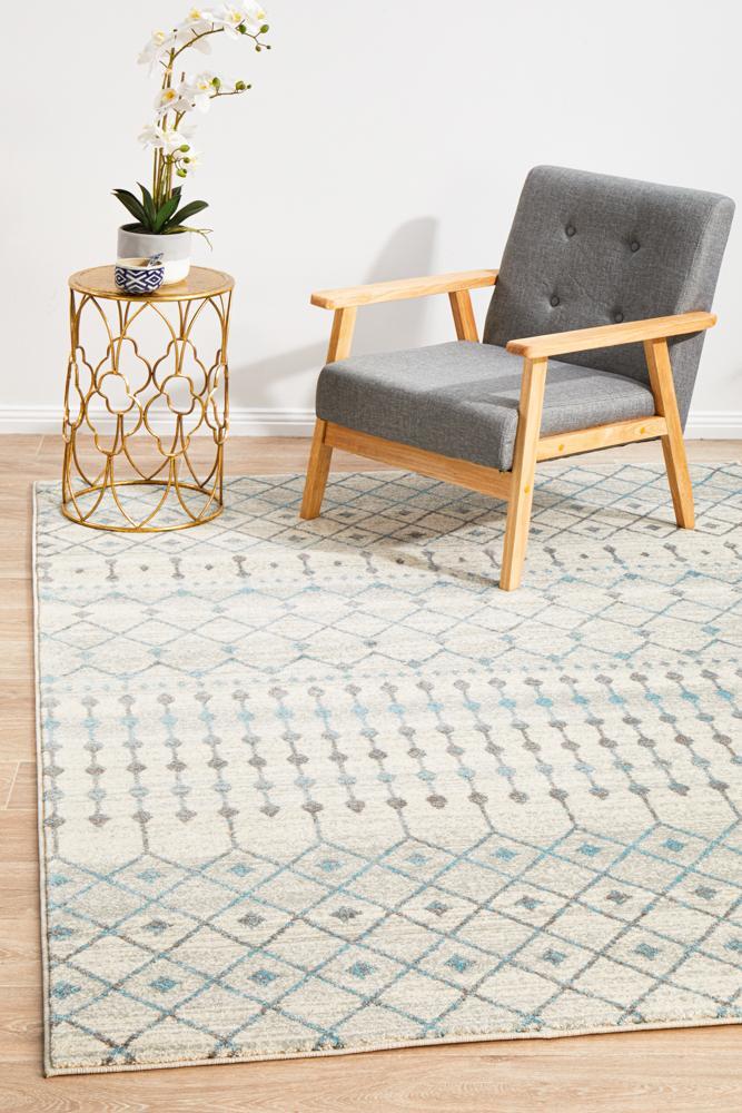 Waken Rug - White Slate.