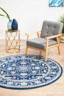 Waken Round Rug - Navy II.