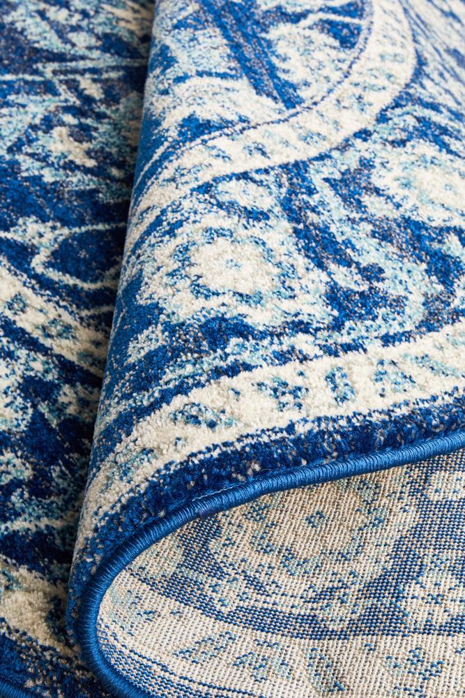 Waken Round Rug - Navy II.