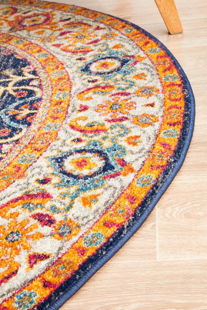 Waken Round Rug - Multi.