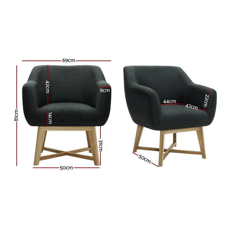 Bonnac Tub Armchair - Charcoal