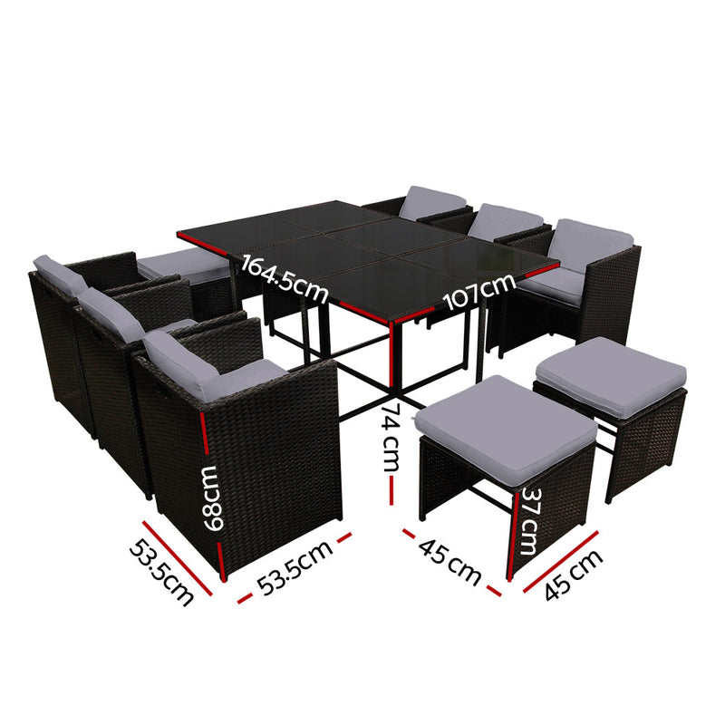 Merinda 11 Piece Outdoor Set