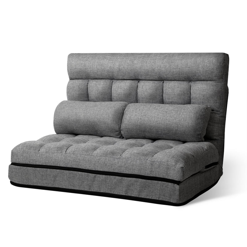 Glidden 2 Seater Floor Sofa Bed - Grey