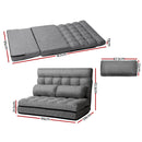 Glidden 2 Seater Floor Sofa Bed - Grey