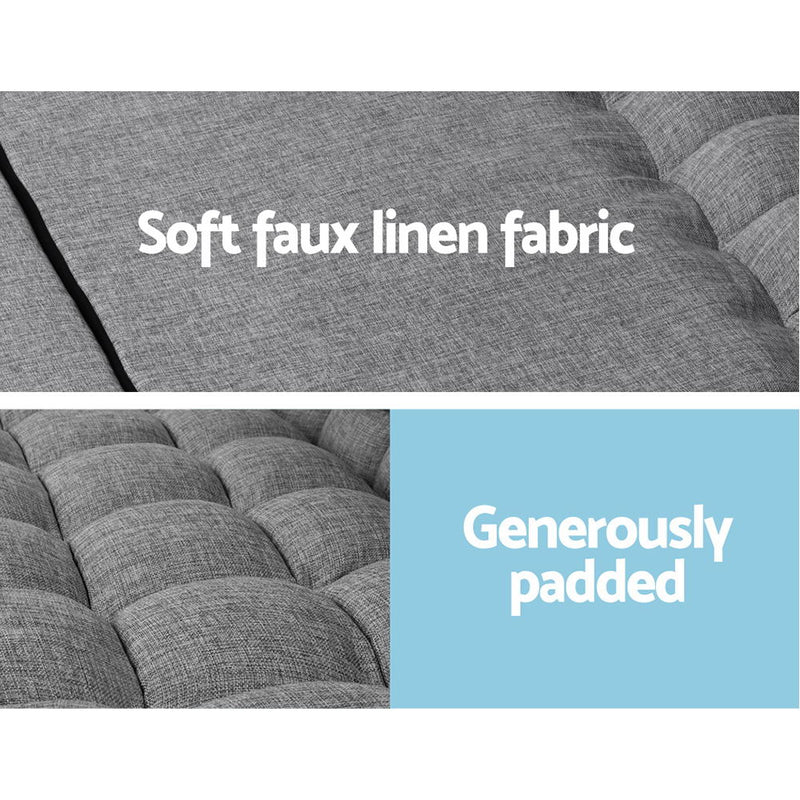 Glidden 2 Seater Floor Sofa Bed - Grey