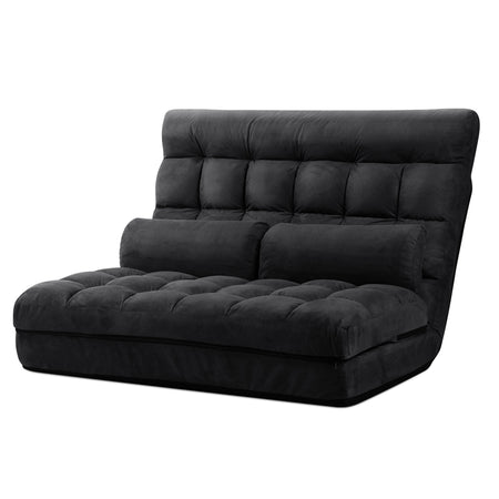 Glidden 2 Seater Floor Sofa Bed - Charcoal