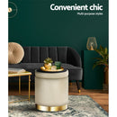 Round Velvet Foot Stool Storage Ottoman Foot Rest Pouffe Padded Makeup Seat.